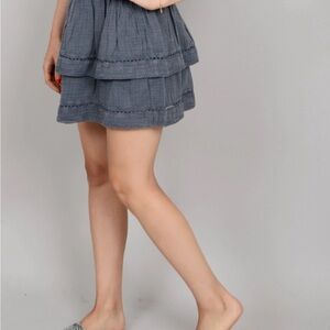 RD Style Charcoal Tiered Mini Skirt